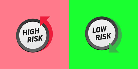 Low risk and high risk arrow icon