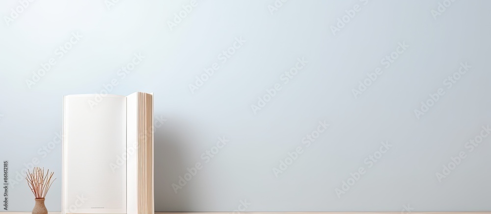 Poster white-covered book with ample copy space image.