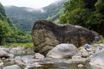 Taroko national park with the beautiful water pond lake