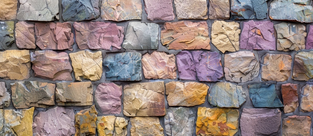 Poster Colorful stone wall background. with copy space image. Place for adding text or design