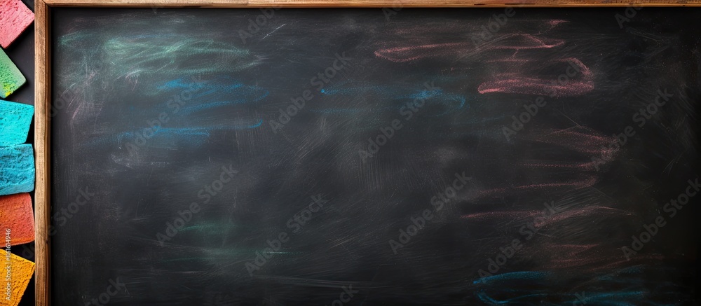Poster Get a free abstract chalk blackboard texture background with copy space image for product or ad design.