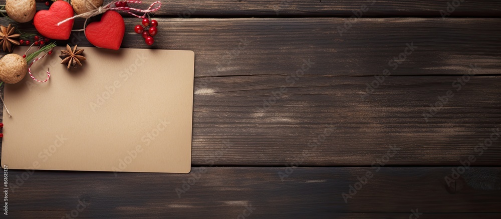 Aufkleber a festive christmas-themed baking scene featuring a paper with room for text or images. cookies and 