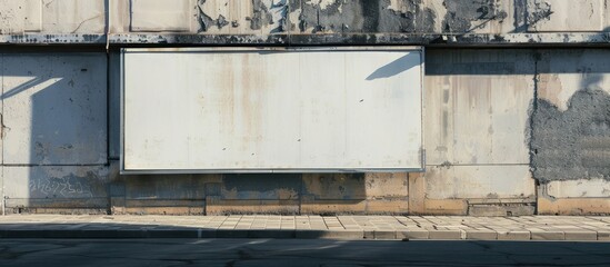 Street wall with a large blank billboard and banners for your text on a copy space image.