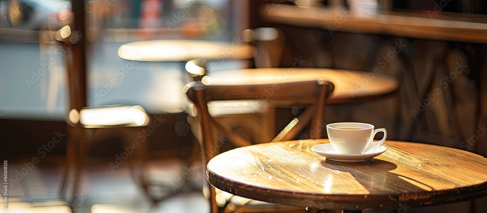Poster customer seat in coffee shop, stock photo. with copy space image. place for adding text or design