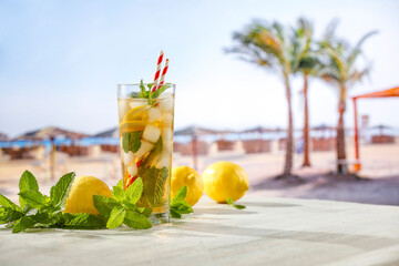 tropical cocktail on the beach