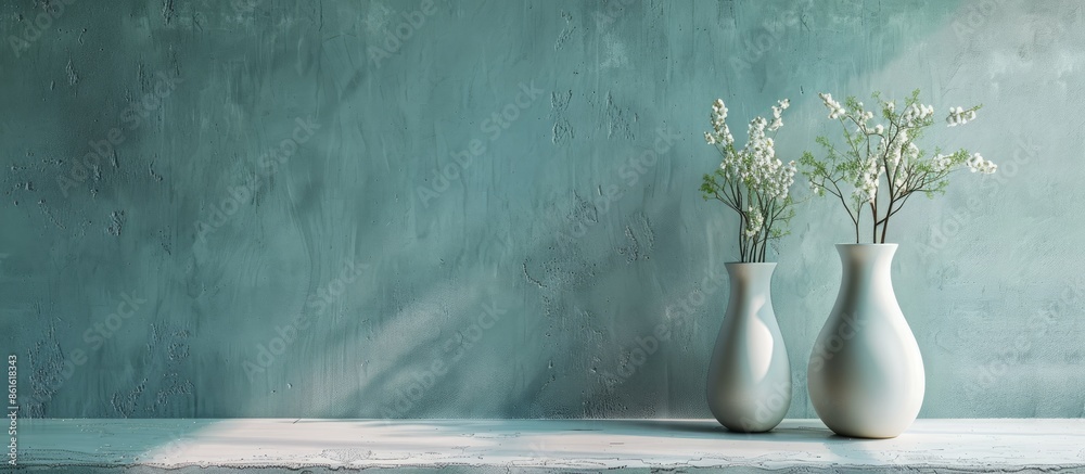 Fototapete background with table vases for a copy space image.
