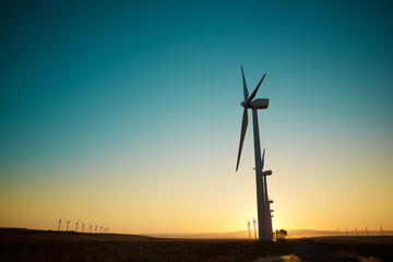Obraz premium Wind turbine generators for renewable electricity production