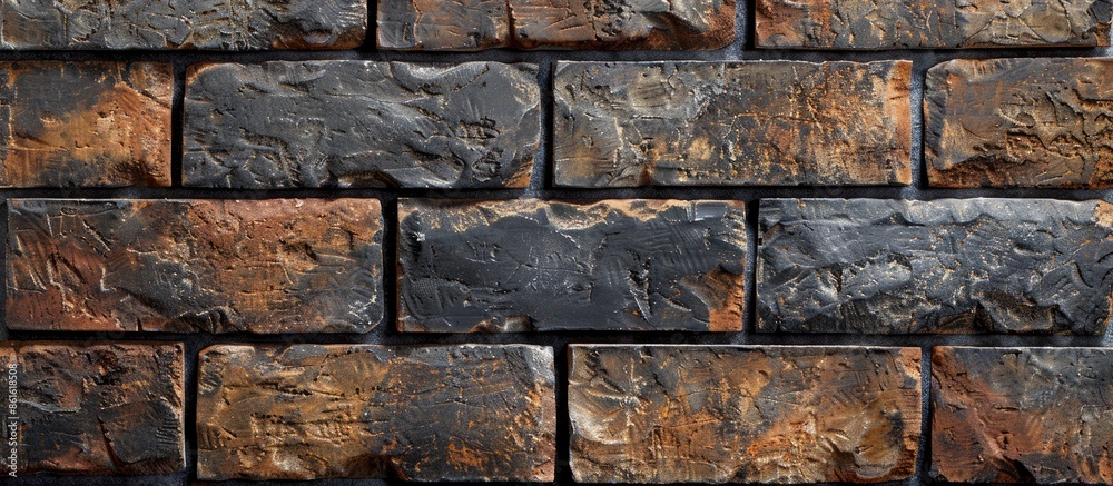 Aufkleber The texture is brick. The texture of the brick is brown colors. The texture is a brick wall. Brown brick texture close up. with copy space image. Place for adding text or design