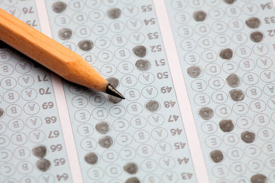 Test score sheet with answers