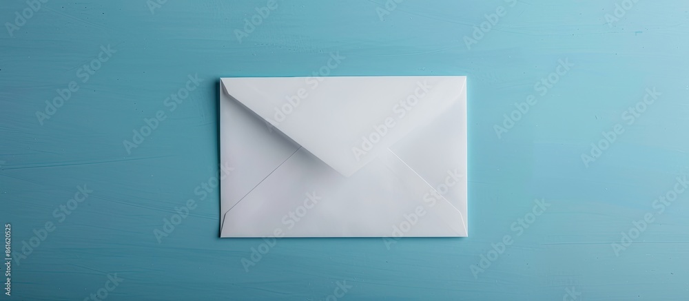Poster a white envelope and email address symbol on a blue background, featuring copy space image for email