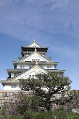 The osaka castle in the big castle and most famous in osaka japan