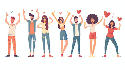People Showing Positive Gestures Landing Page Template
