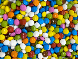 Colorful candies. Multicolored chocolate candy and Gradient for backgrounds.