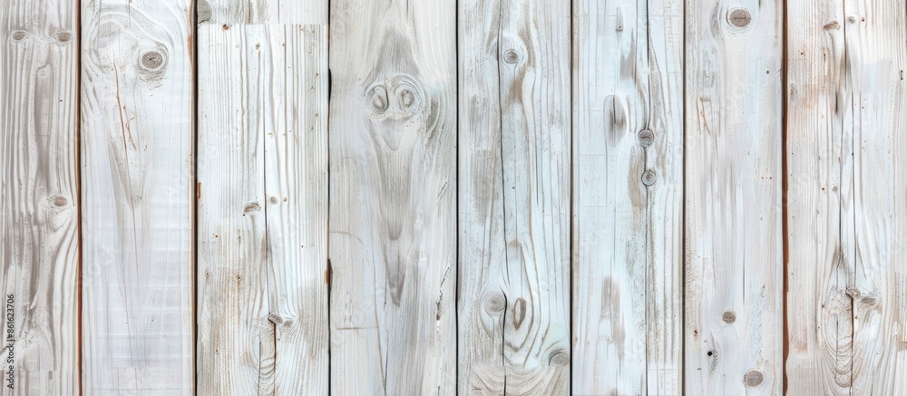 Aufkleber Texture background of whitewashed wooden planks with copy space image.