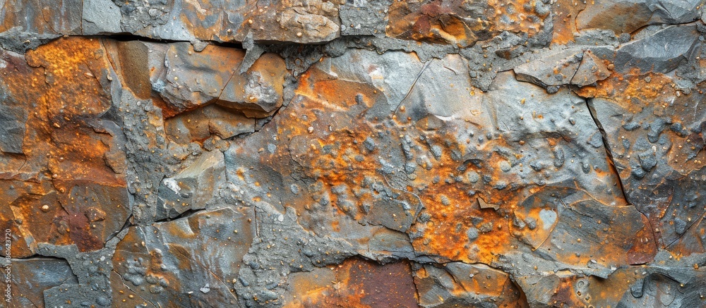 Poster Rustic stone, The texture of stone wall corrosion or grunge stone texture use for web design and wallpaper background. with copy space image. Place for adding text or design