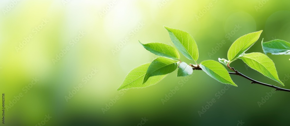 Aufkleber Fresh green leaf in garden with a blurred greenery background for a natural, ecological theme with copy space image.