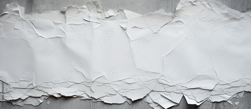 Poster Gray background with space for text features torn paper providing a copy space image.