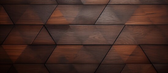 High quality photo showcasing a detailed triangular surface design on a dark wood natural texture with copy space image.