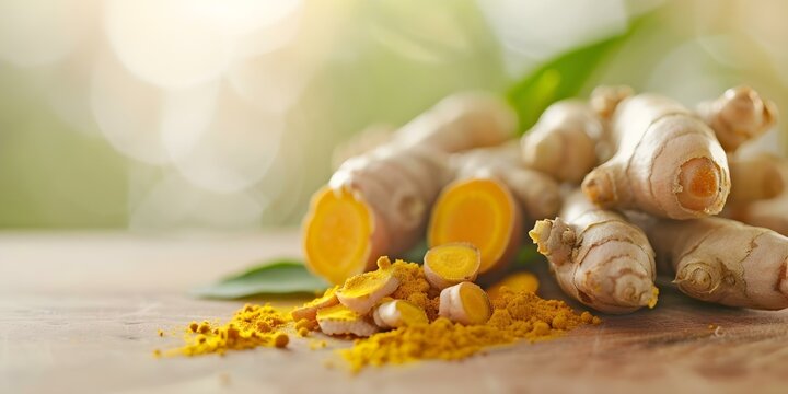 The Colorful Root Turmeric in Ayurvedic and Chinese Medicine. Concept Health Benefits, Culinary Uses, Herbal Remedies, Traditional Medicine, Anti-inflammatory Properties