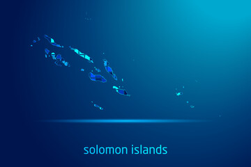 concepts of Solomon Islands Network Digital Technology Graphic illustration. Blue Color. Internet Futuristic Concept Map.