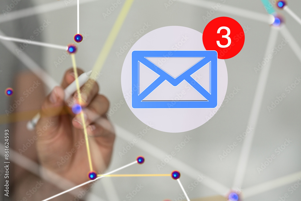 Poster mail communication support contact concept service