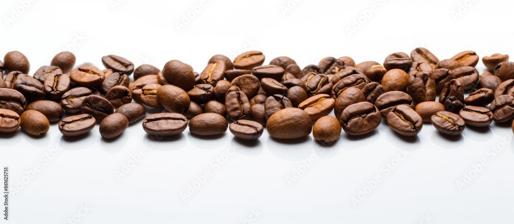 Aufkleber coffee beans on a white background with copy space image.