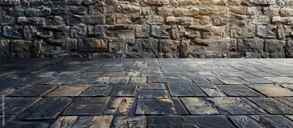 Aufkleber Background texture and brick floor display in copy space image.