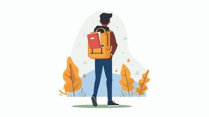 Student of University Landing Page Template. Rear 