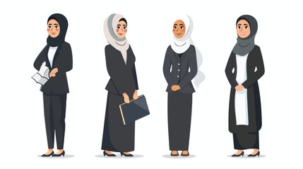 Successful Arab Muslim Businesswoman Character  Break