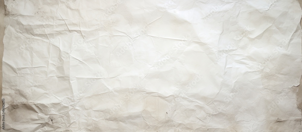 Poster Grunge backdrop with a white creased and crumpled paper texture, ideal for displaying images or text with copy space image.