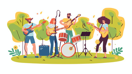 Street Band Landing Page Template. Musical Performance