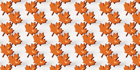 Autumn leaves pattern. 3d render.