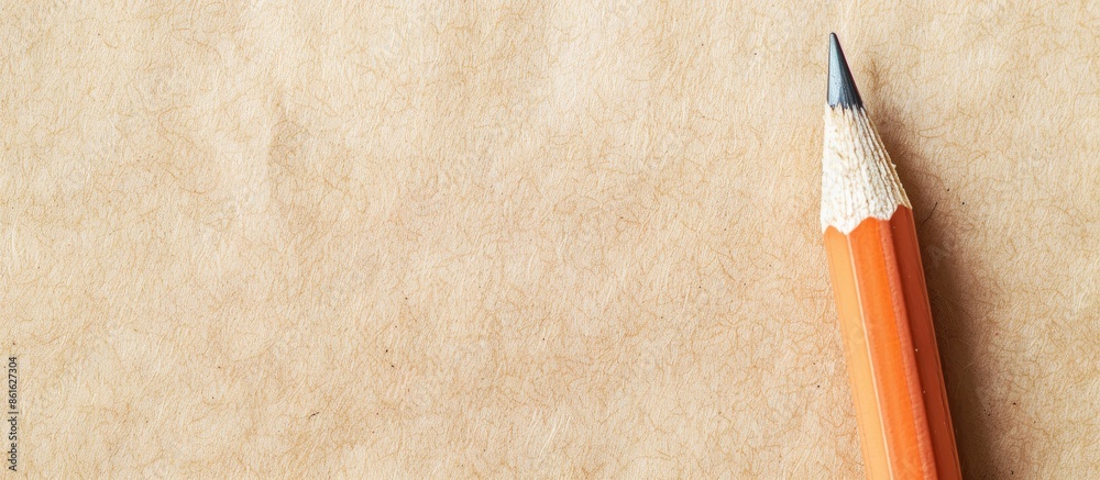 Poster close up pencil on pastel background  Paper  Isolated. with copy space image. Place for adding text or design