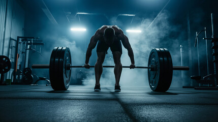 A person doing deadlifts with proper form, gym, technique, hd, strong with copy space