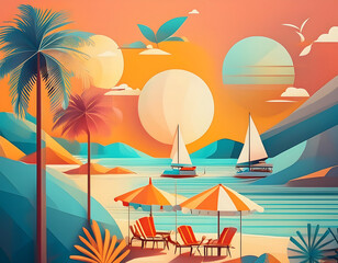  Collection of minimal summer poster cover designs showcases breezy and vibrant visuals,_1(56)