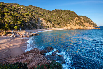 Fototapeta premium Mediterranean coast in Girona. Canyerets beach. Catalunya, Spain