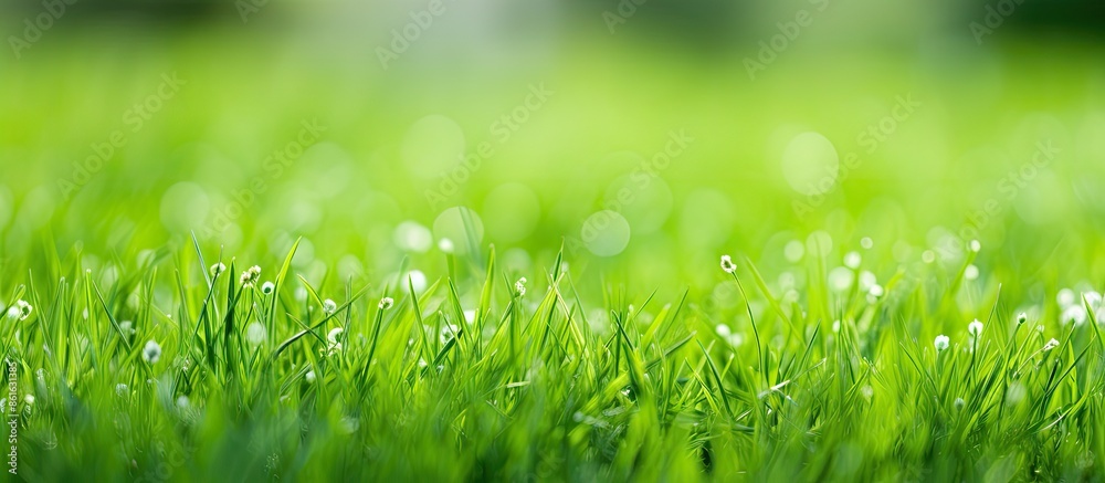 Poster Green grass background with copy space image.
