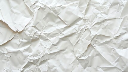 Obraz premium Close-up of a crumpled sheet of white paper, showing its texture and folds.