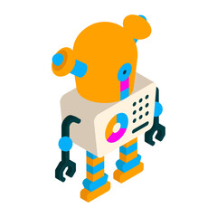 fintech robotic process automation  isometric concept, living organism machines vector de Artificial general intelligence symbol, Natural Language Processing  Deep Learning stock illustration