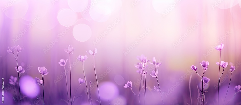 Poster Nature-inspired violet bokeh background with copy space image.