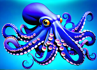 Fototapeta premium 문어 generative ai