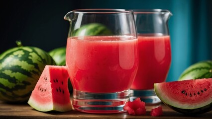fresh watermelon and juice