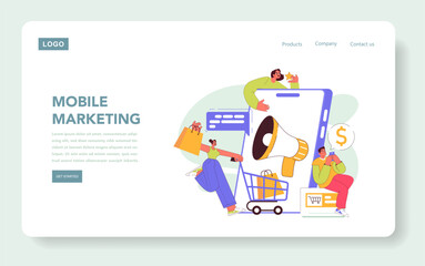 Mobile Marketing. Flat Vector Illustration