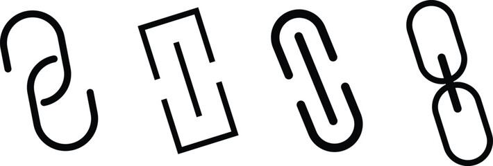 Link flat icon, Link icon. Hyperlink chain symbol. Chain Icon, link icon set isolated white background.