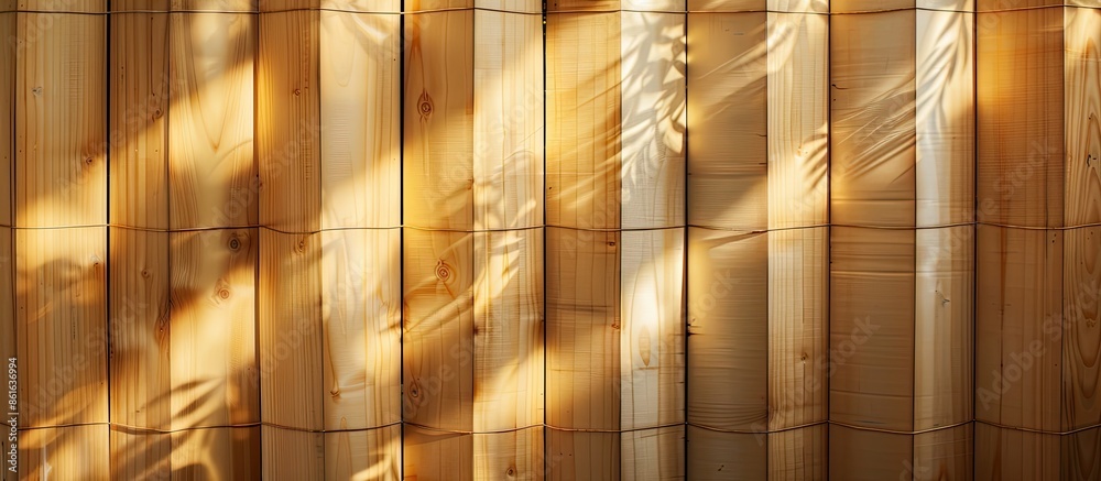 Aufkleber Wooden folding screen on color background. with copy space image. Place for adding text or design