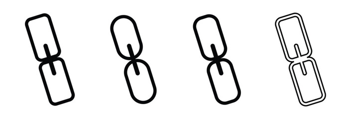 Link flat icon, Link icon. Hyperlink chain symbol. Chain Icon, link icon set isolated white background.