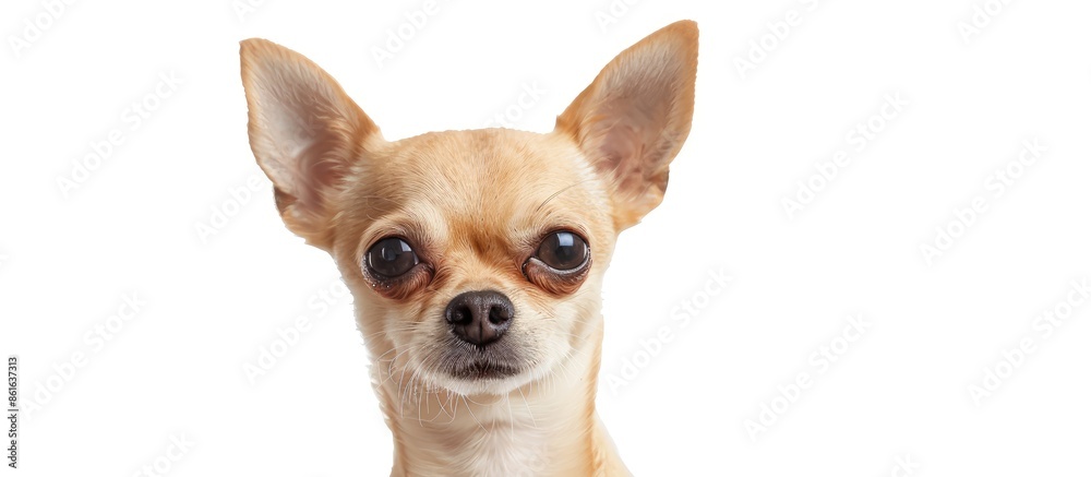 Poster high quality photo featuring a mini beige chihuahua dog with copy space image.