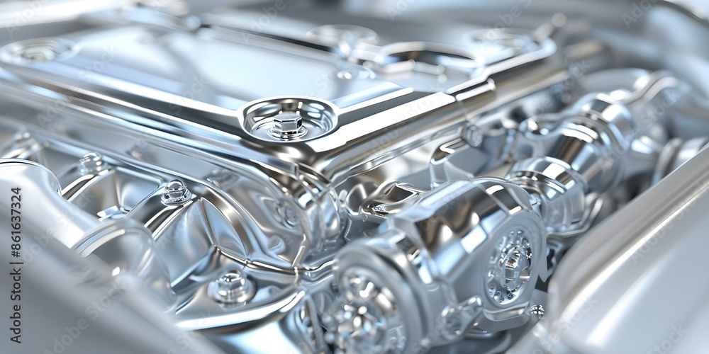 Poster exploring the intricate internal mechanics and engineering of a car through 3d rendering. concept ca