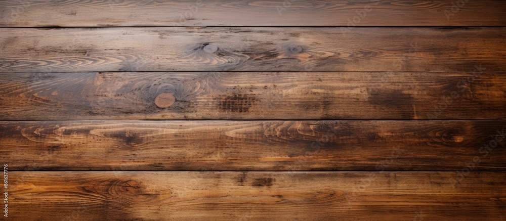 Poster vintage wooden table with an uneven surface providing copy space image.