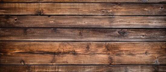 Fototapeta premium Rustic wooden boards with a weathered brown texture, ideal for background or constructing, featuring a spacious area for image placement. with copy space image. Place for adding text or design